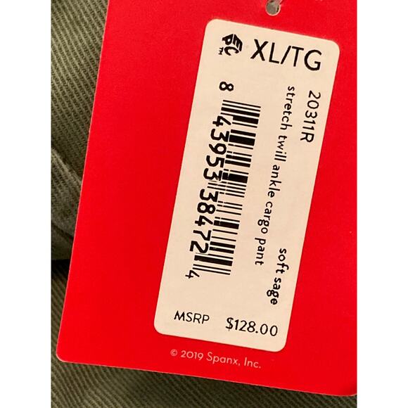 Spanx Stretch Twill Ankle Cargo Pants Sz XL/Extra Large in Sage Green NWT - Picture 6 of 8